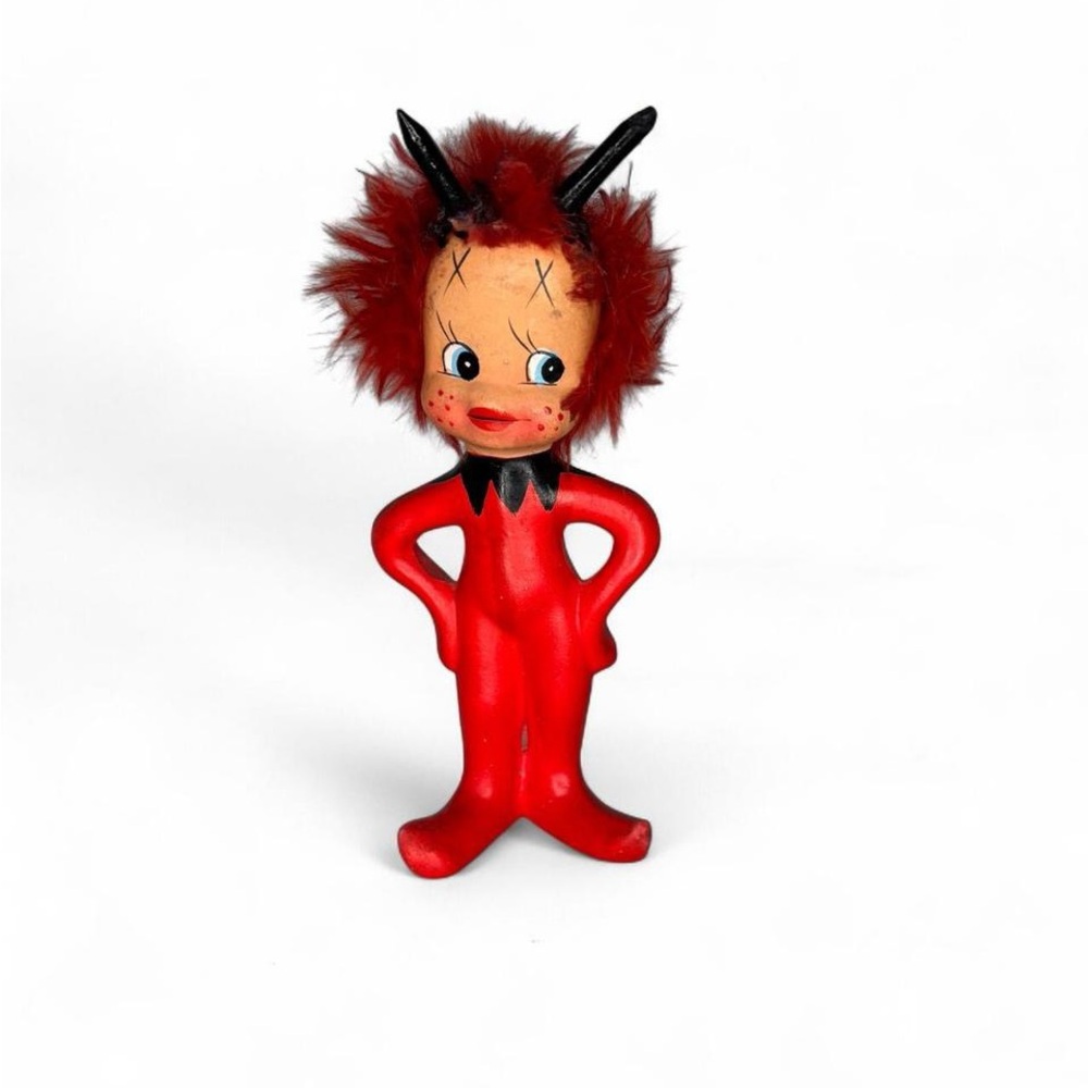 Vintage Mid Century Enesco Rita The Red Imp Standing Figurine